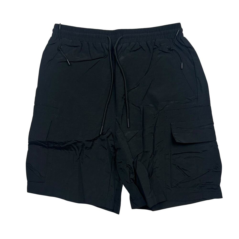MNML Nylon Side Cargo Shorts Mens XS Black Tactical Utility Streetwear NWT